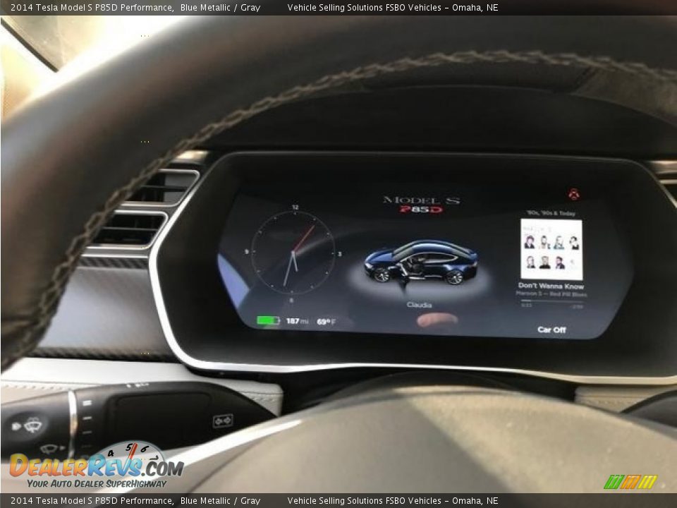 2014 Tesla Model S P85D Performance Blue Metallic / Gray Photo #3