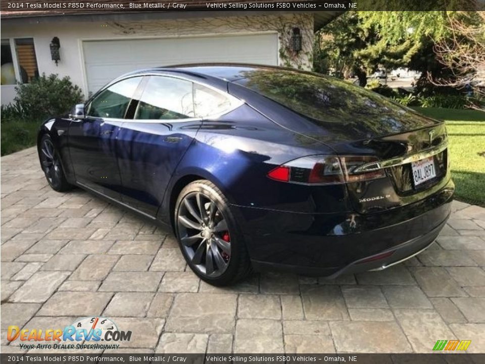 2014 Tesla Model S P85D Performance Blue Metallic / Gray Photo #7