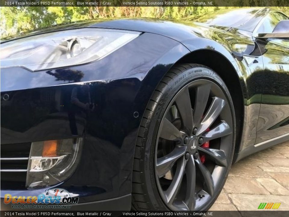 2014 Tesla Model S P85D Performance Blue Metallic / Gray Photo #9