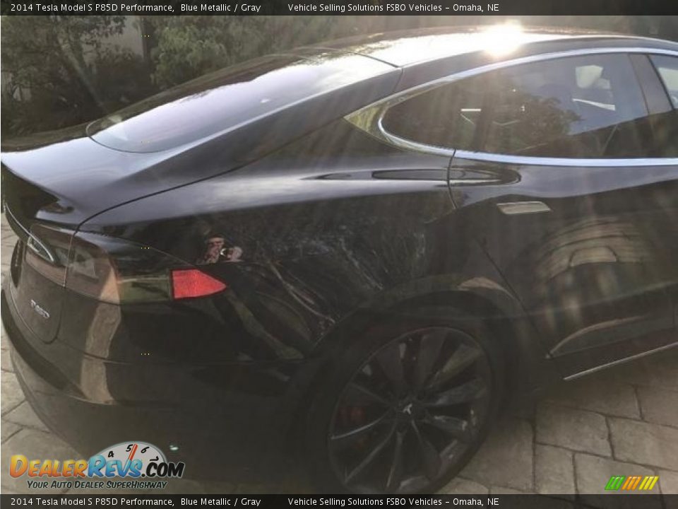 2014 Tesla Model S P85D Performance Blue Metallic / Gray Photo #12