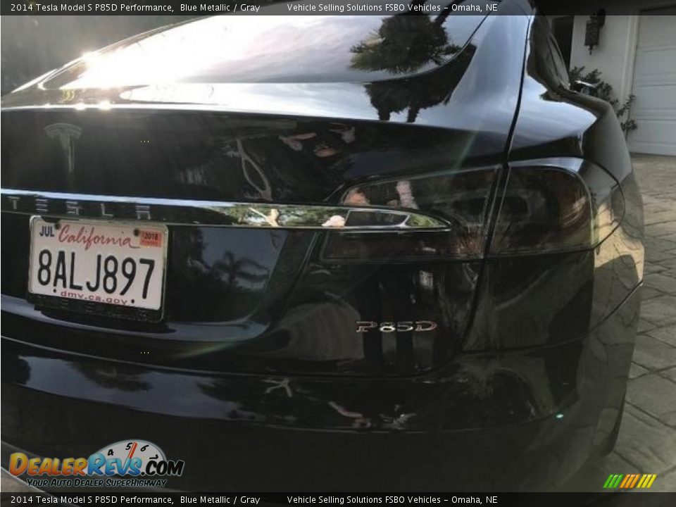 2014 Tesla Model S P85D Performance Blue Metallic / Gray Photo #13