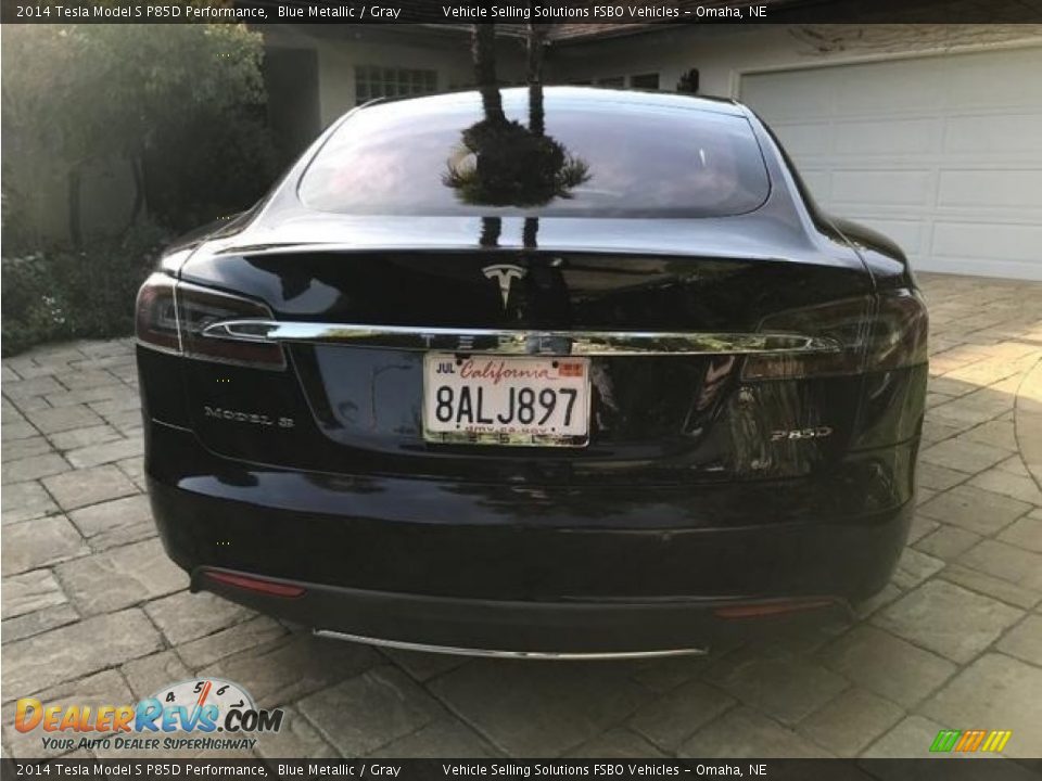 2014 Tesla Model S P85D Performance Blue Metallic / Gray Photo #14
