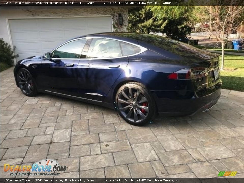 2014 Tesla Model S P85D Performance Blue Metallic / Gray Photo #15