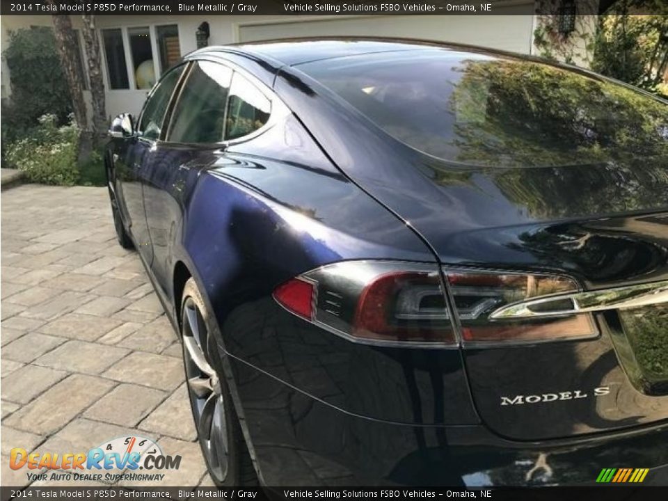 2014 Tesla Model S P85D Performance Blue Metallic / Gray Photo #17