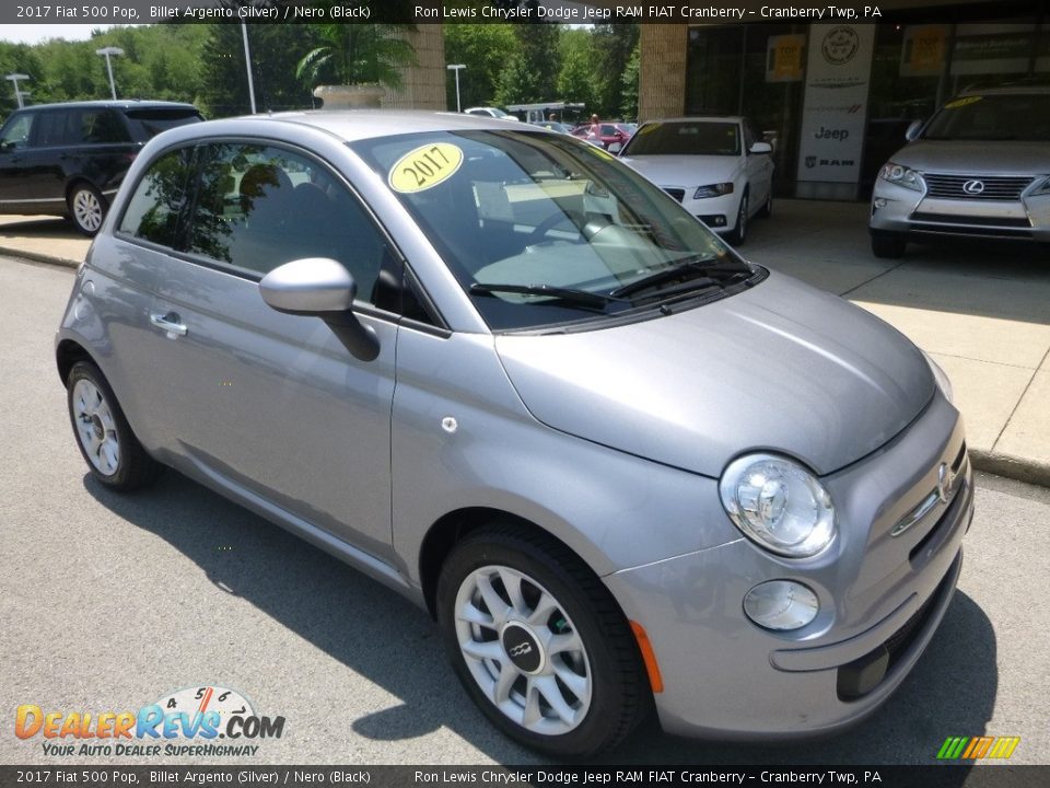 2017 Fiat 500 Pop Billet Argento (Silver) / Nero (Black) Photo #3