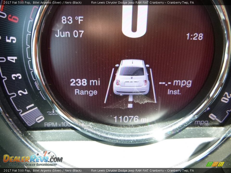 2017 Fiat 500 Pop Billet Argento (Silver) / Nero (Black) Photo #17