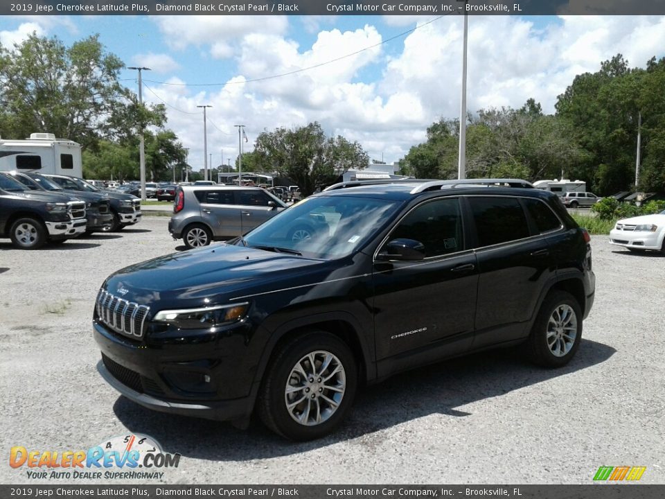 2019 Jeep Cherokee Latitude Plus Diamond Black Crystal Pearl / Black Photo #1