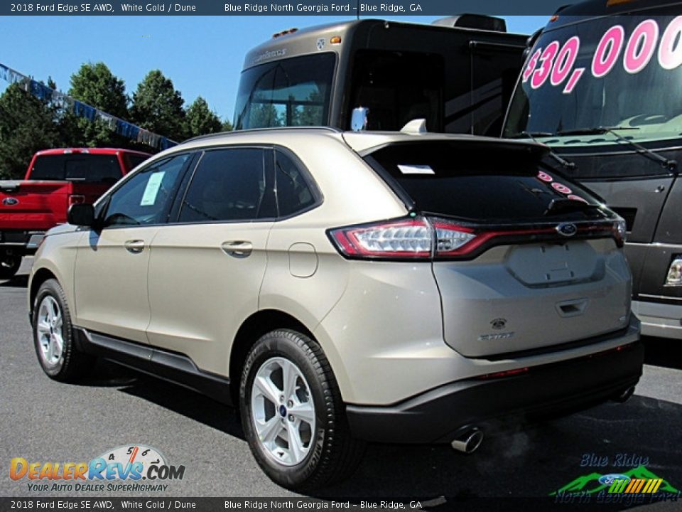 2018 Ford Edge SE AWD White Gold / Dune Photo #3