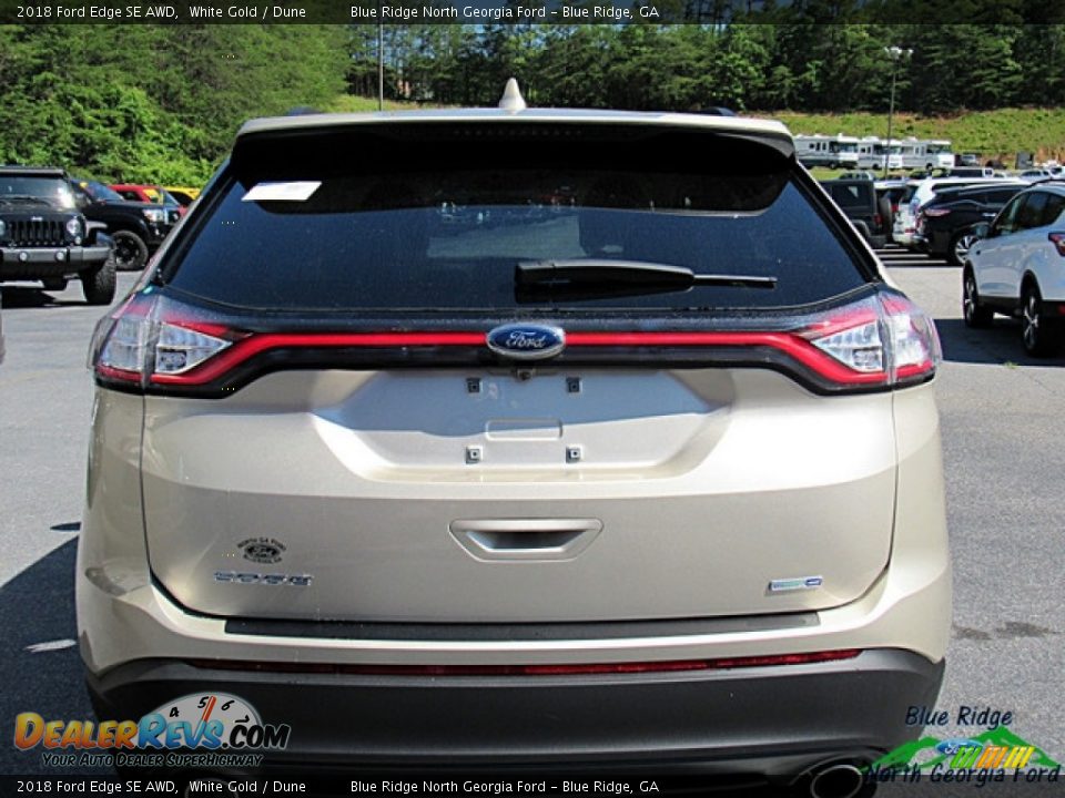 2018 Ford Edge SE AWD White Gold / Dune Photo #4