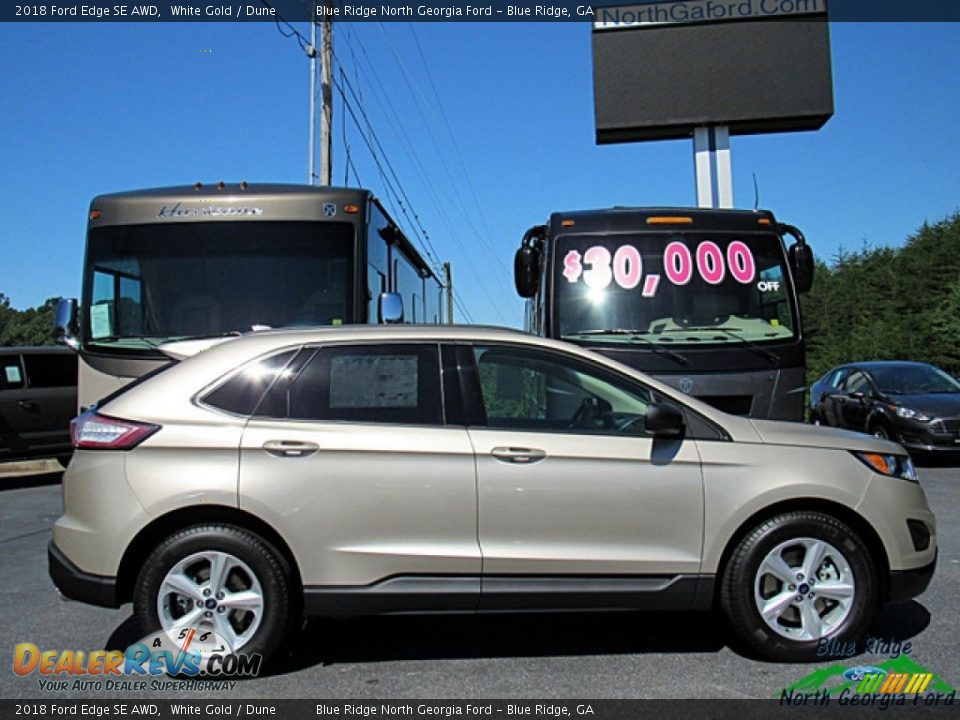 2018 Ford Edge SE AWD White Gold / Dune Photo #6