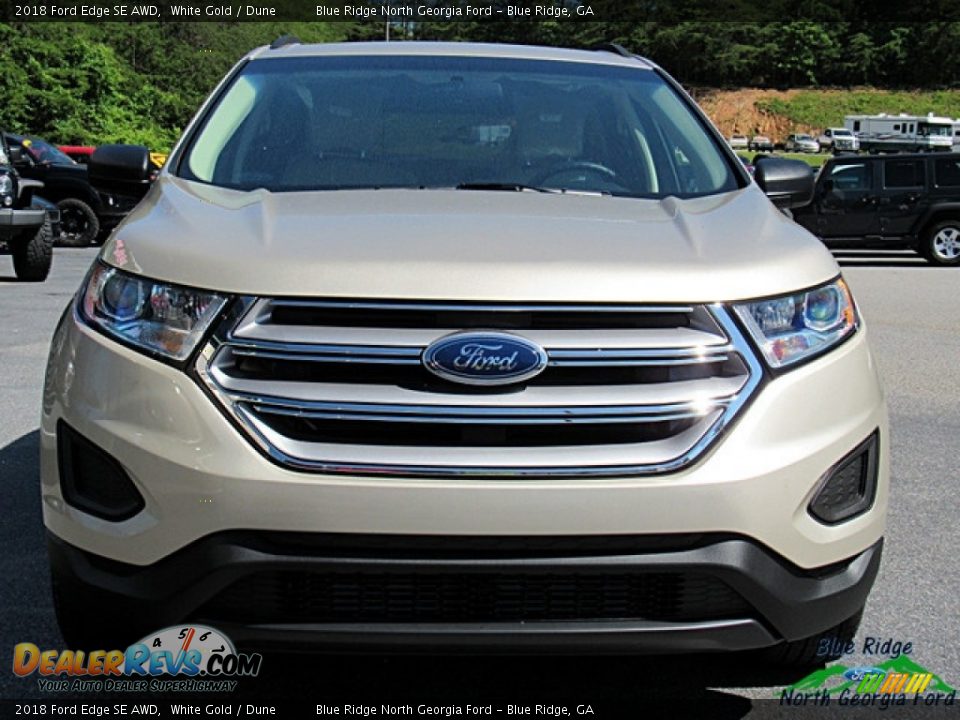 2018 Ford Edge SE AWD White Gold / Dune Photo #8