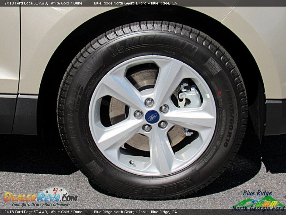 2018 Ford Edge SE AWD White Gold / Dune Photo #9