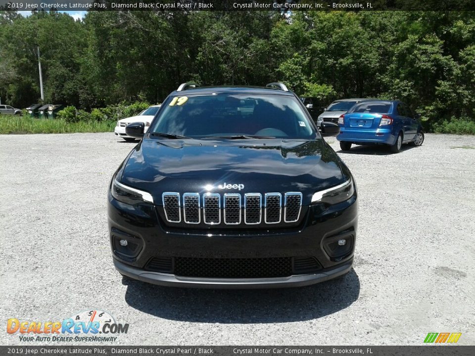 2019 Jeep Cherokee Latitude Plus Diamond Black Crystal Pearl / Black Photo #8