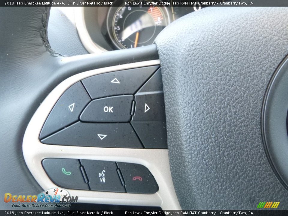 2018 Jeep Cherokee Latitude 4x4 Billet Silver Metallic / Black Photo #21