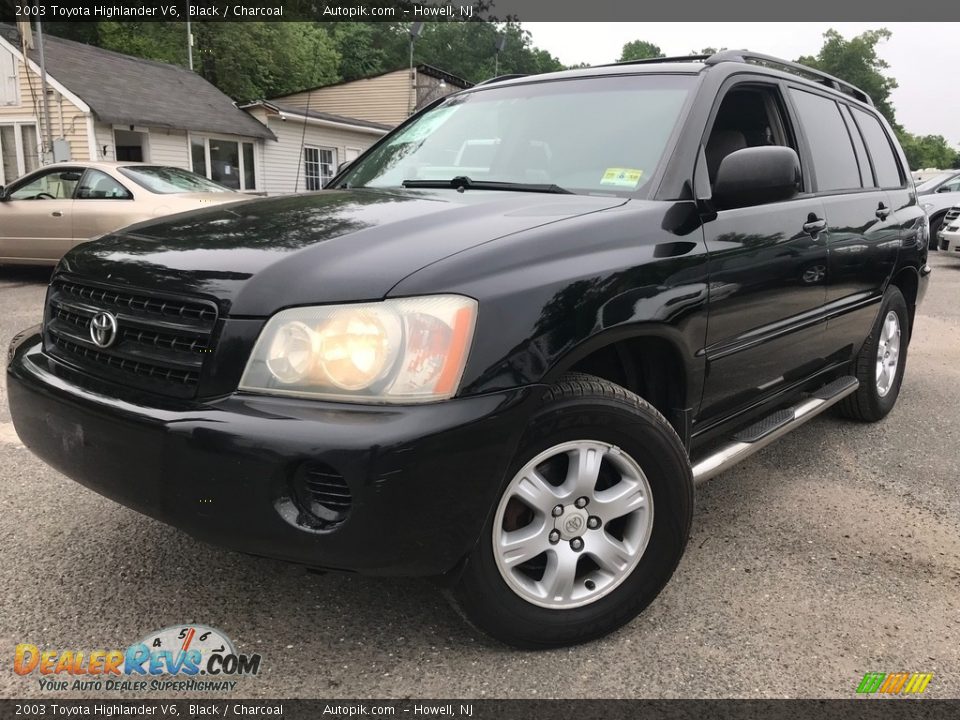 2003 Toyota Highlander V6 Black / Charcoal Photo #1