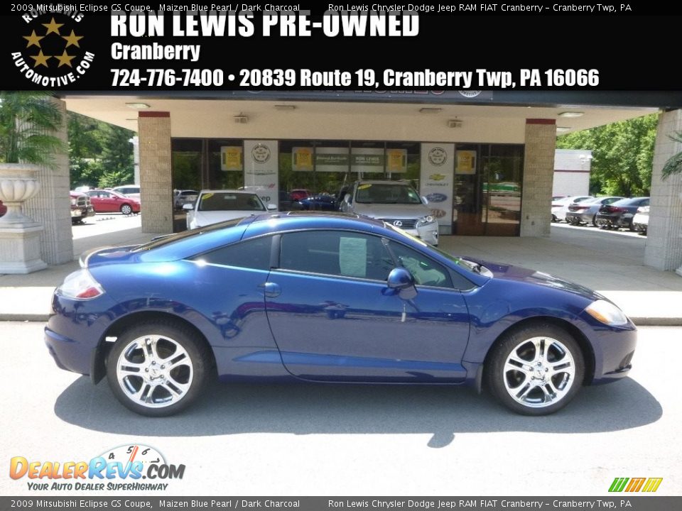 2009 Mitsubishi Eclipse GS Coupe Maizen Blue Pearl / Dark Charcoal Photo #1