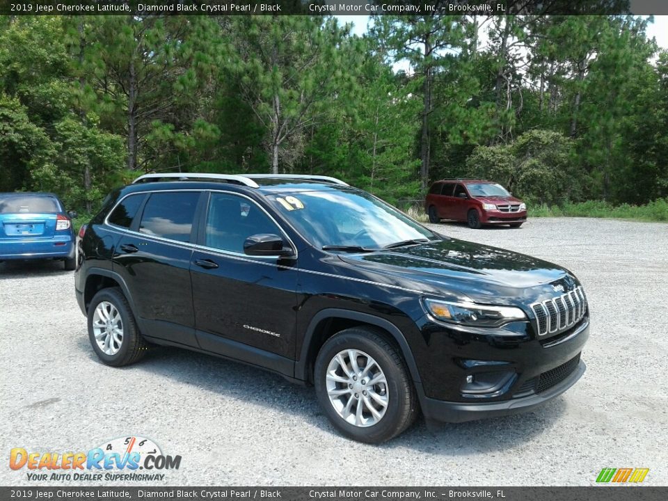 2019 Jeep Cherokee Latitude Diamond Black Crystal Pearl / Black Photo #7
