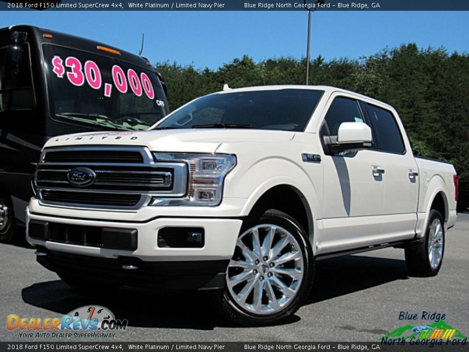 2018 Ford F150 Limited SuperCrew 4x4 White Platinum / Limited Navy Pier Photo #1