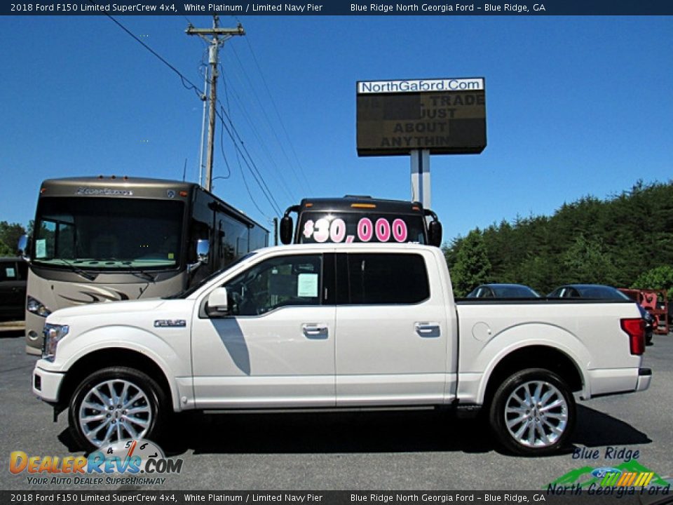 2018 Ford F150 Limited SuperCrew 4x4 White Platinum / Limited Navy Pier Photo #2