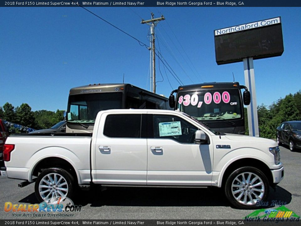 2018 Ford F150 Limited SuperCrew 4x4 White Platinum / Limited Navy Pier Photo #6