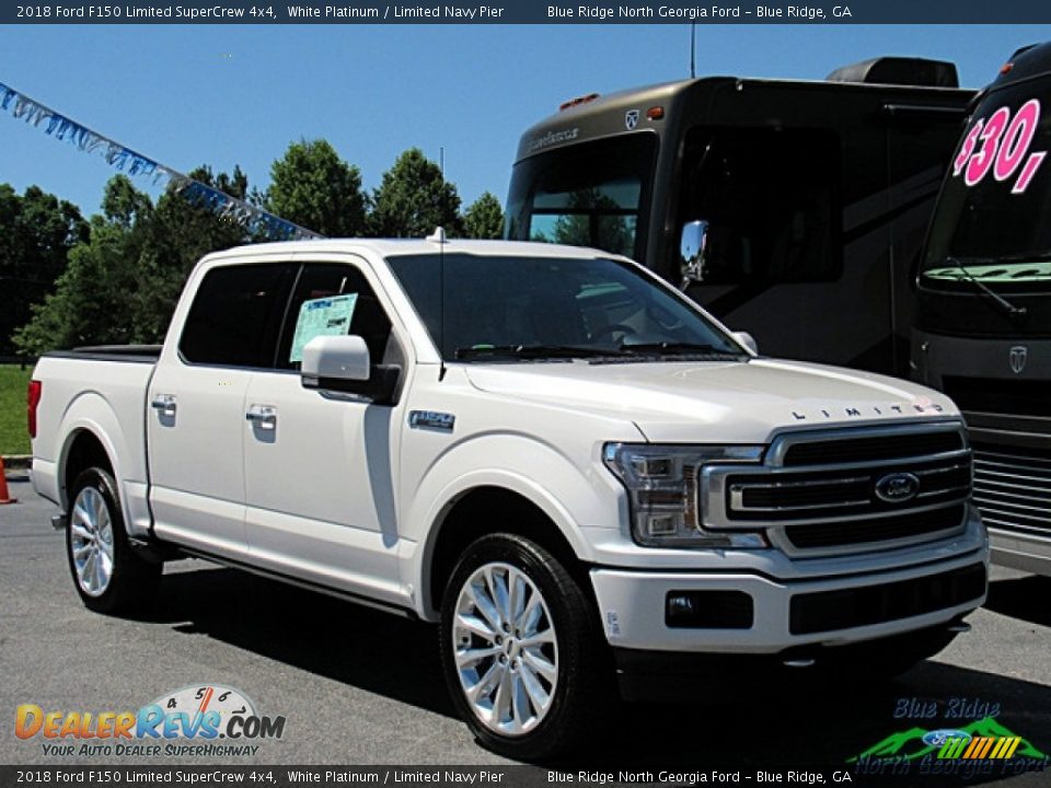2018 Ford F150 Limited SuperCrew 4x4 White Platinum / Limited Navy Pier Photo #7