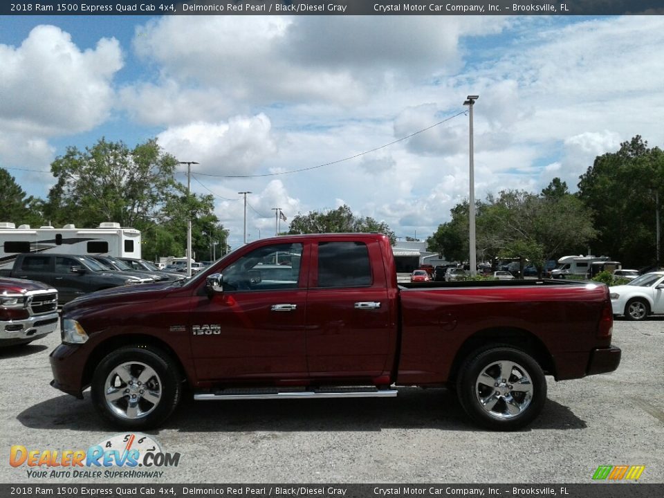 2018 Ram 1500 Express Quad Cab 4x4 Delmonico Red Pearl / Black/Diesel Gray Photo #2