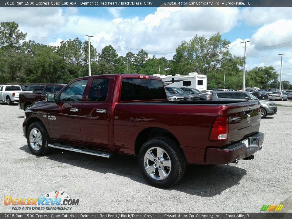 2018 Ram 1500 Express Quad Cab 4x4 Delmonico Red Pearl / Black/Diesel Gray Photo #3