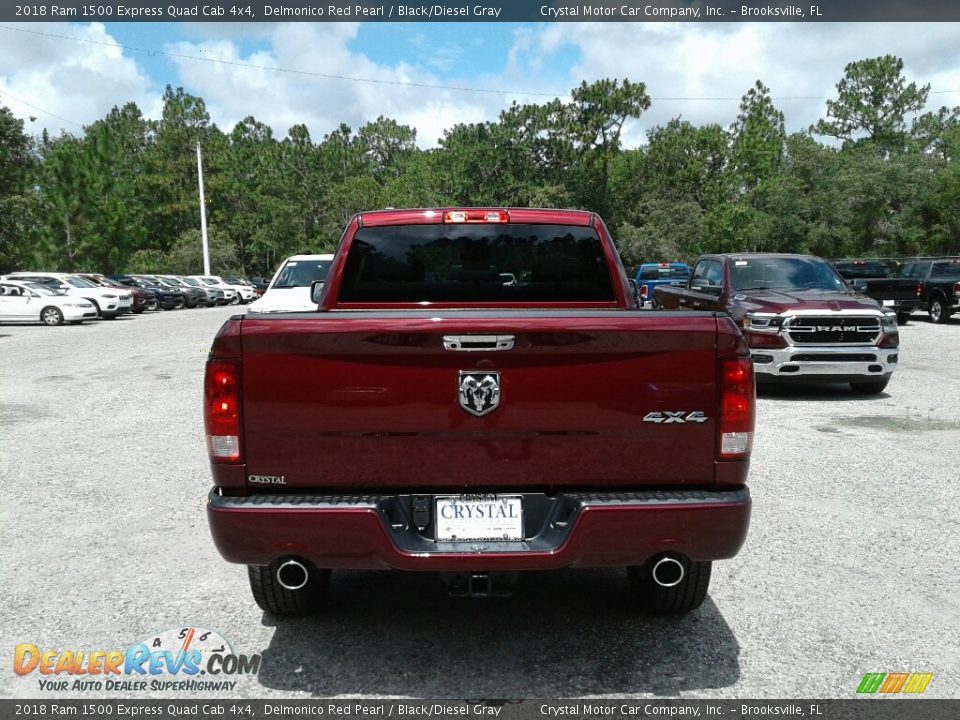 2018 Ram 1500 Express Quad Cab 4x4 Delmonico Red Pearl / Black/Diesel Gray Photo #4