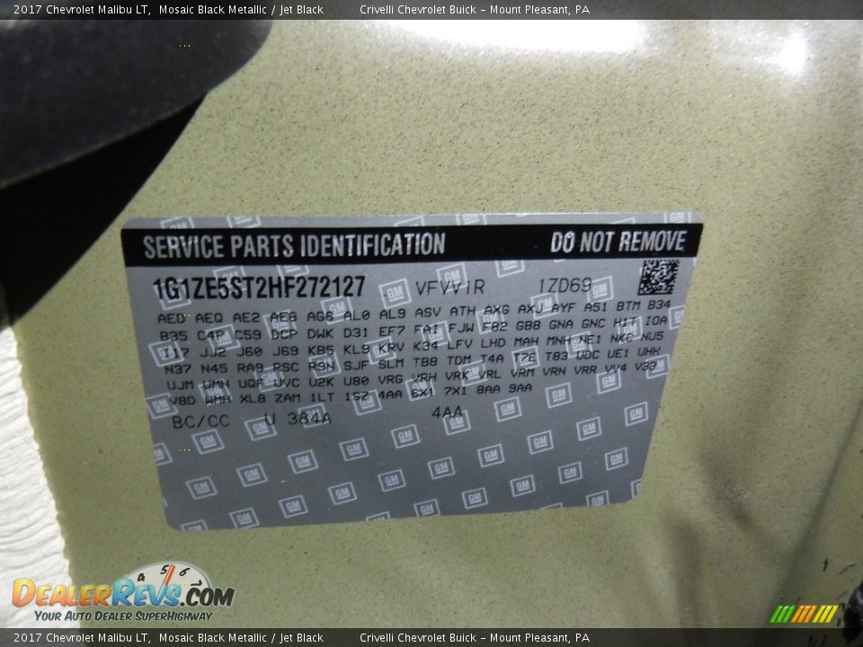 2017 Chevrolet Malibu LT Mosaic Black Metallic / Jet Black Photo #29