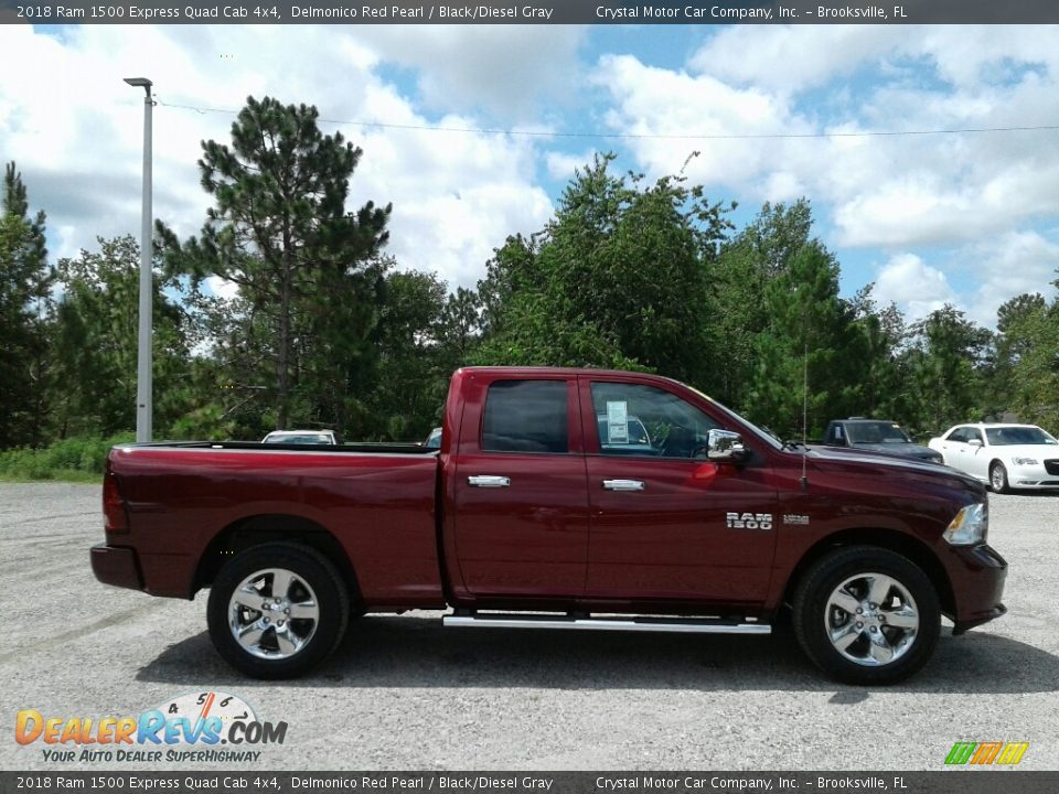 2018 Ram 1500 Express Quad Cab 4x4 Delmonico Red Pearl / Black/Diesel Gray Photo #6