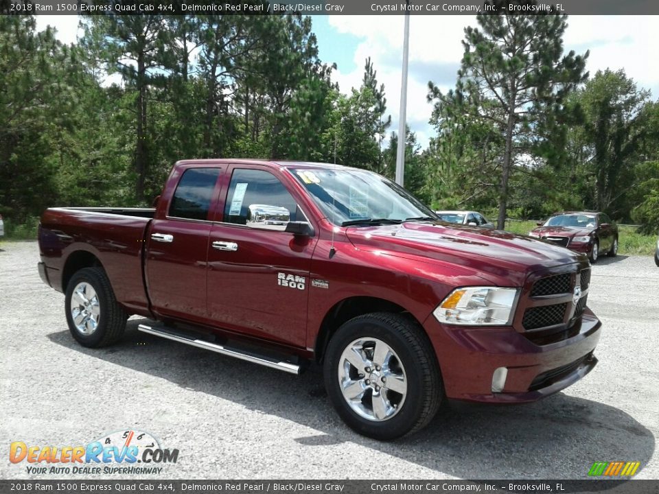 2018 Ram 1500 Express Quad Cab 4x4 Delmonico Red Pearl / Black/Diesel Gray Photo #7