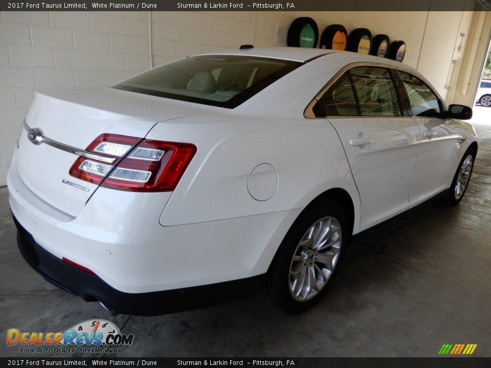 2017 Ford Taurus Limited White Platinum / Dune Photo #2