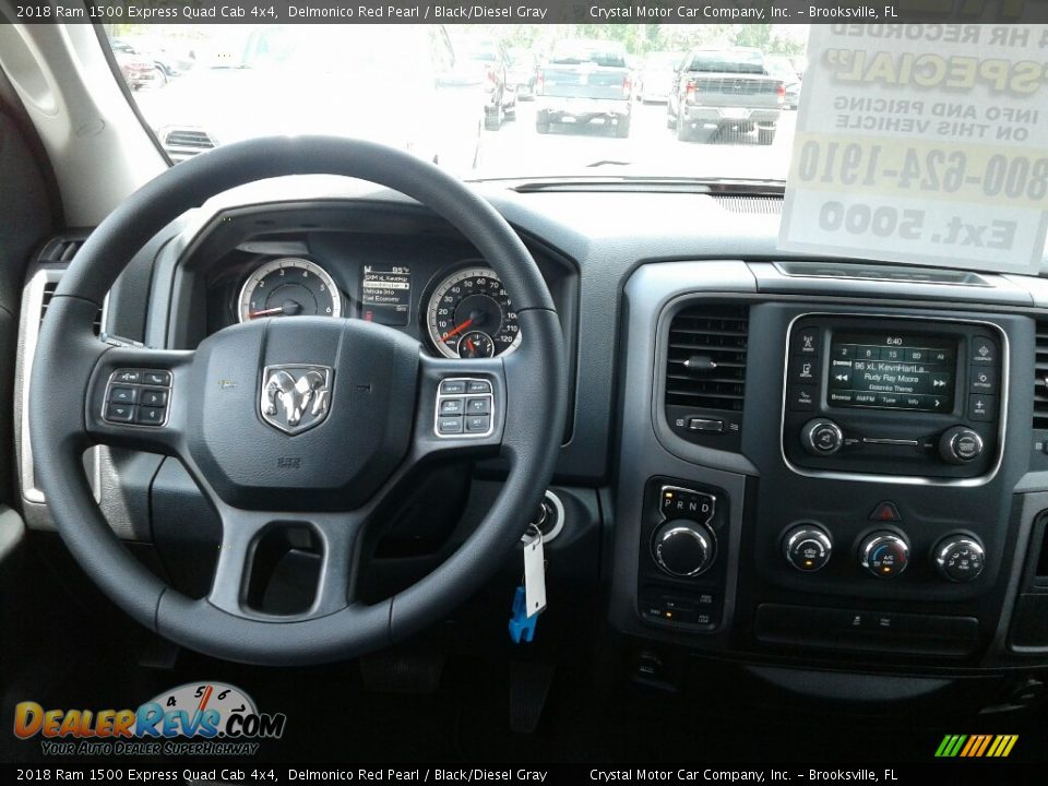 2018 Ram 1500 Express Quad Cab 4x4 Delmonico Red Pearl / Black/Diesel Gray Photo #13