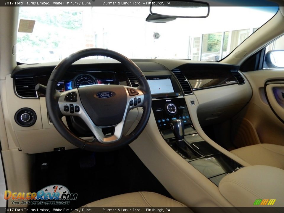 2017 Ford Taurus Limited White Platinum / Dune Photo #8