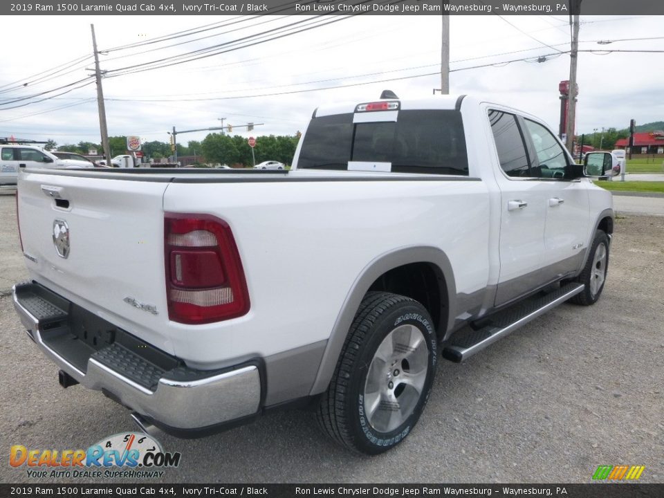 2019 Ram 1500 Laramie Quad Cab 4x4 Ivory Tri–Coat / Black Photo #6