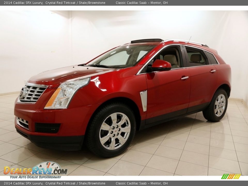 2014 Cadillac SRX Luxury Crystal Red Tintcoat / Shale/Brownstone Photo #3