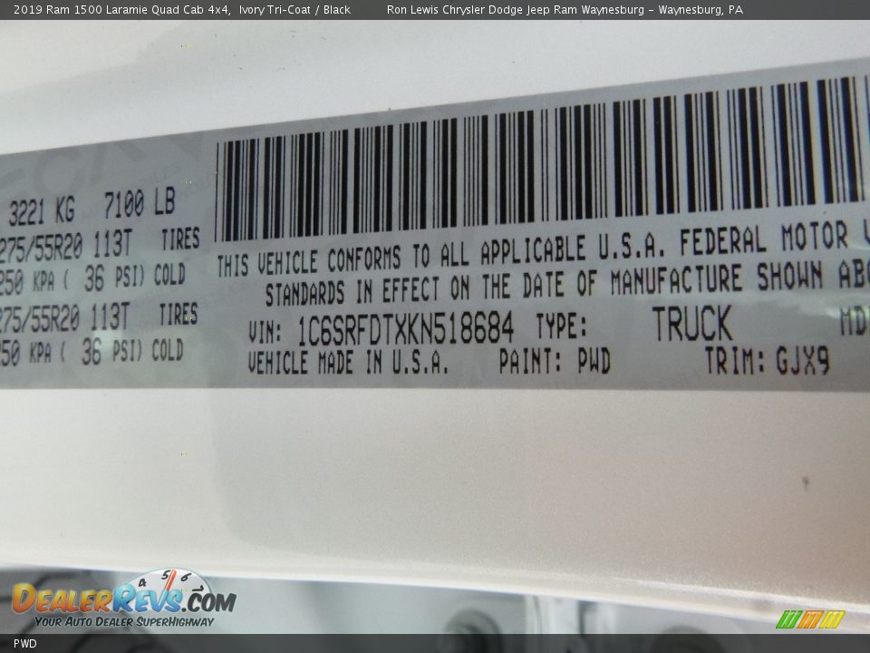 Ram Color Code PWD Ivory Tri–Coat