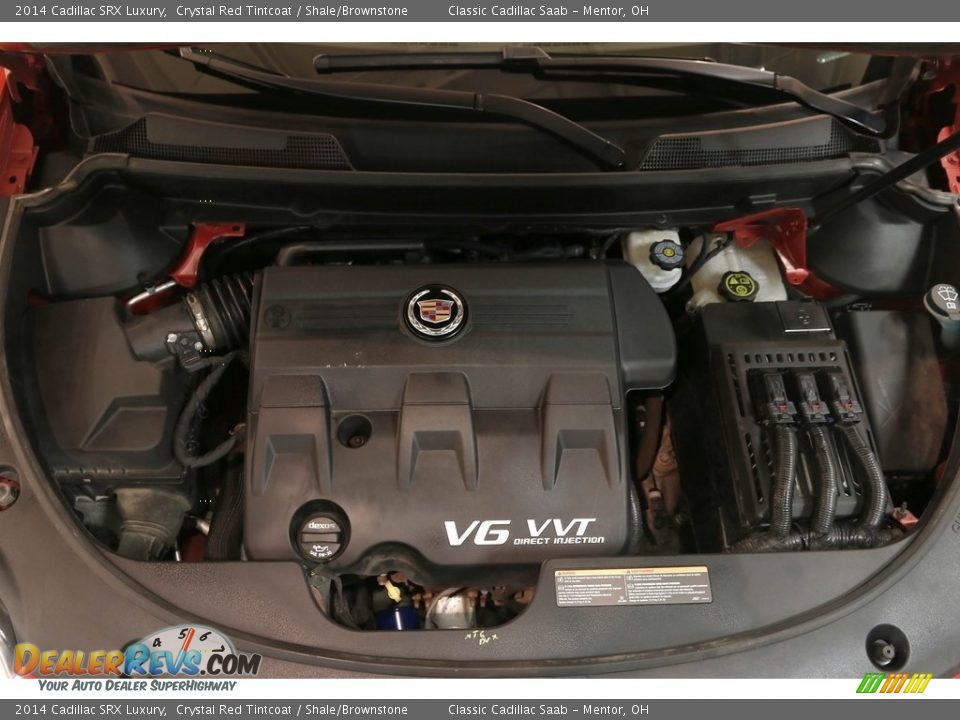 2014 Cadillac SRX Luxury Crystal Red Tintcoat / Shale/Brownstone Photo #28
