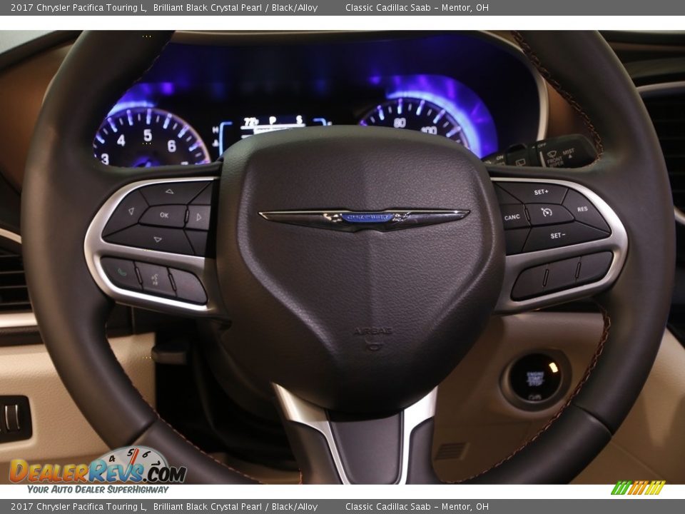 2017 Chrysler Pacifica Touring L Brilliant Black Crystal Pearl / Black/Alloy Photo #6