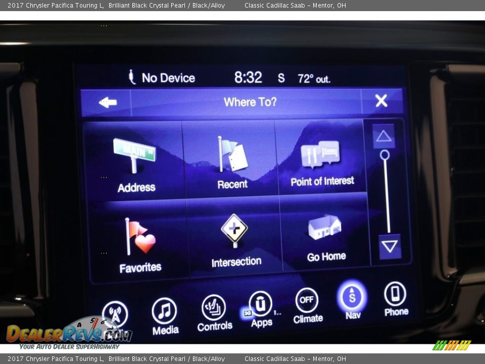 2017 Chrysler Pacifica Touring L Brilliant Black Crystal Pearl / Black/Alloy Photo #12