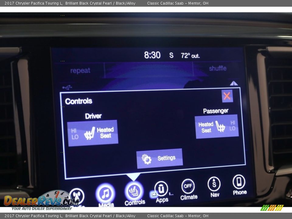 2017 Chrysler Pacifica Touring L Brilliant Black Crystal Pearl / Black/Alloy Photo #15