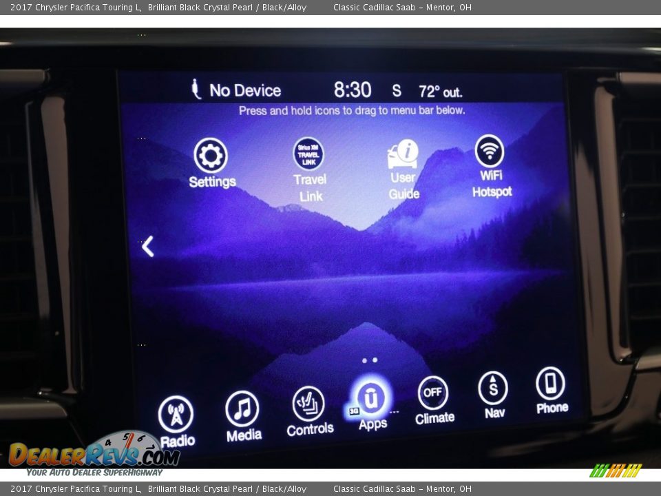 2017 Chrysler Pacifica Touring L Brilliant Black Crystal Pearl / Black/Alloy Photo #17
