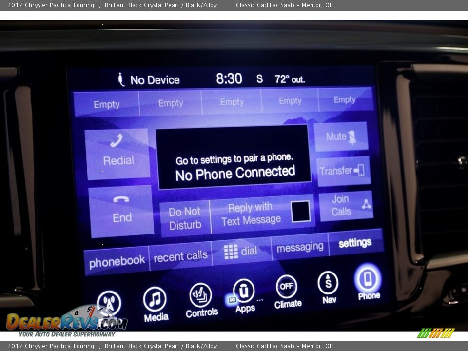 2017 Chrysler Pacifica Touring L Brilliant Black Crystal Pearl / Black/Alloy Photo #19
