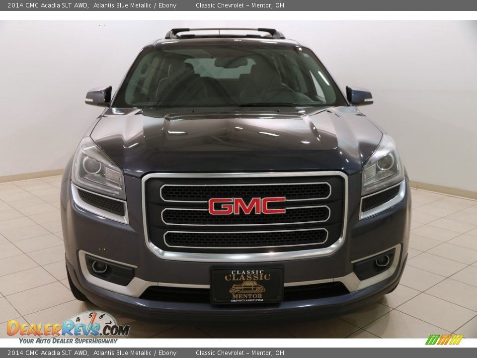 2014 GMC Acadia SLT AWD Atlantis Blue Metallic / Ebony Photo #2