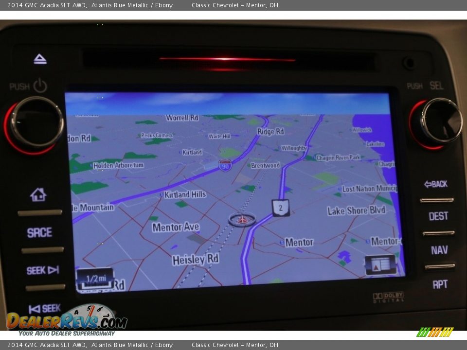 2014 GMC Acadia SLT AWD Atlantis Blue Metallic / Ebony Photo #14