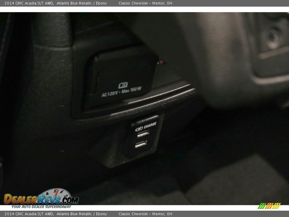 2014 GMC Acadia SLT AWD Atlantis Blue Metallic / Ebony Photo #25