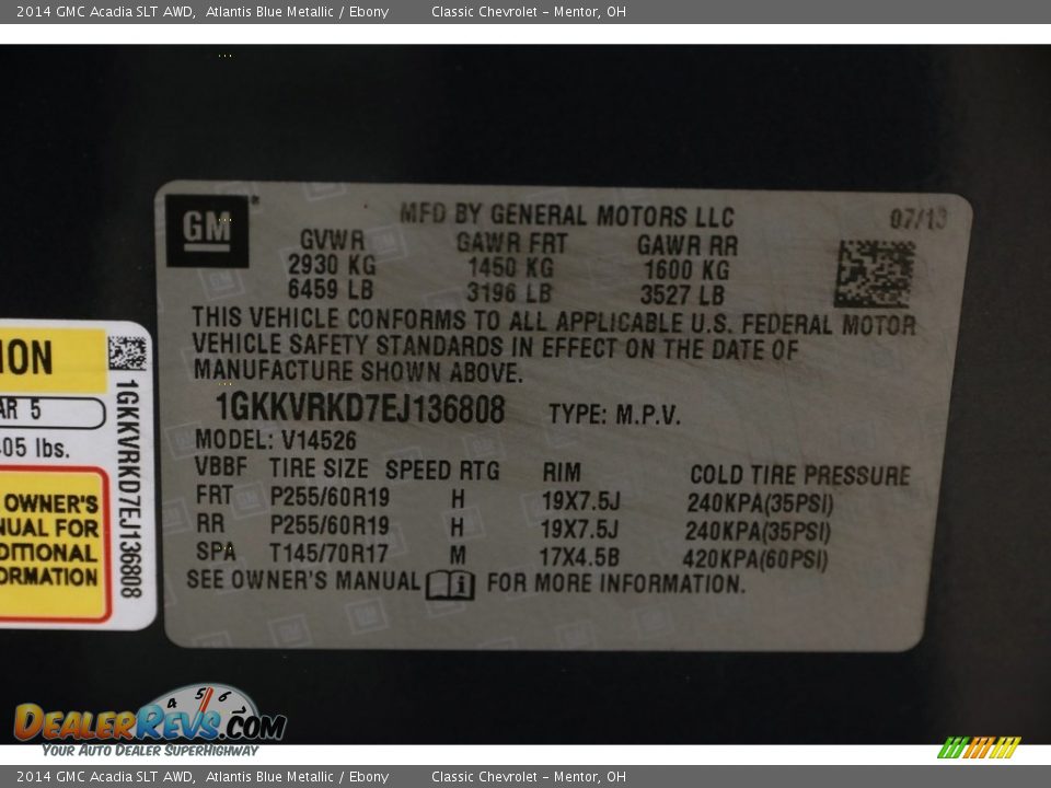 2014 GMC Acadia SLT AWD Atlantis Blue Metallic / Ebony Photo #28