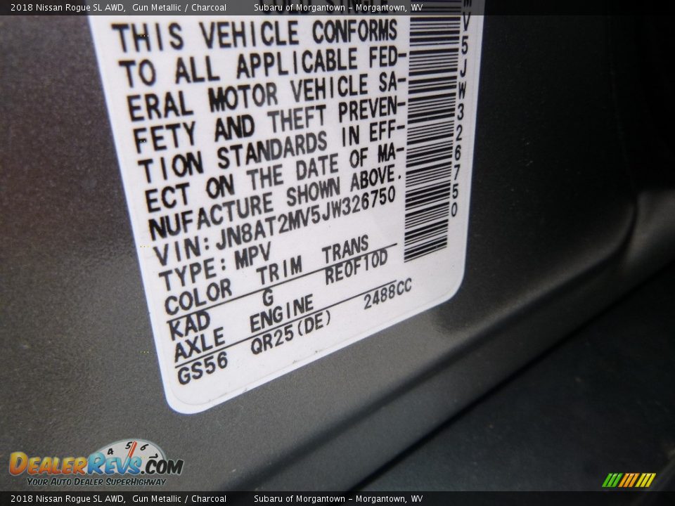2018 Nissan Rogue SL AWD Gun Metallic / Charcoal Photo #16