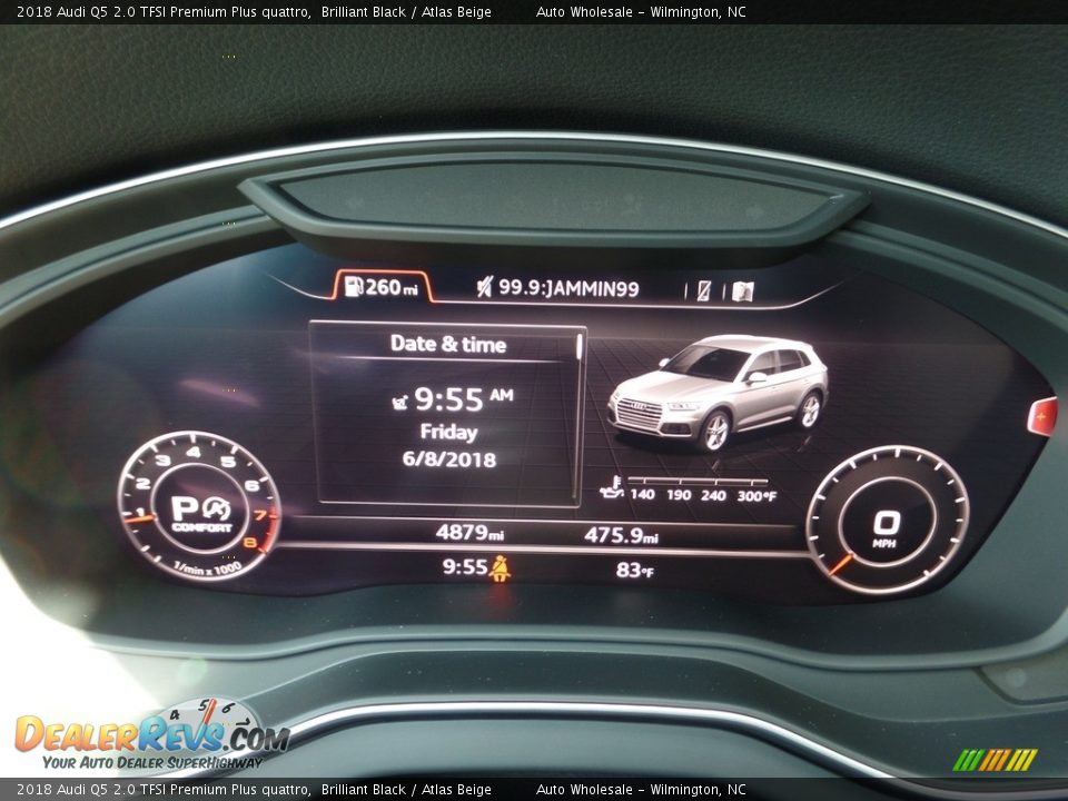 2018 Audi Q5 2.0 TFSI Premium Plus quattro Brilliant Black / Atlas Beige Photo #16