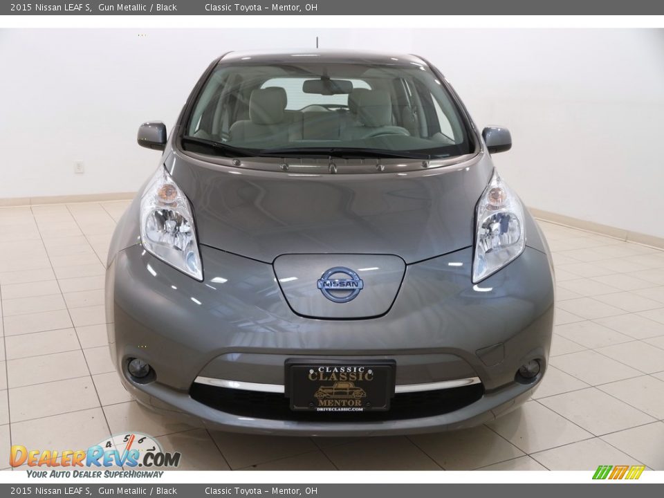 2015 Nissan LEAF S Gun Metallic / Black Photo #2